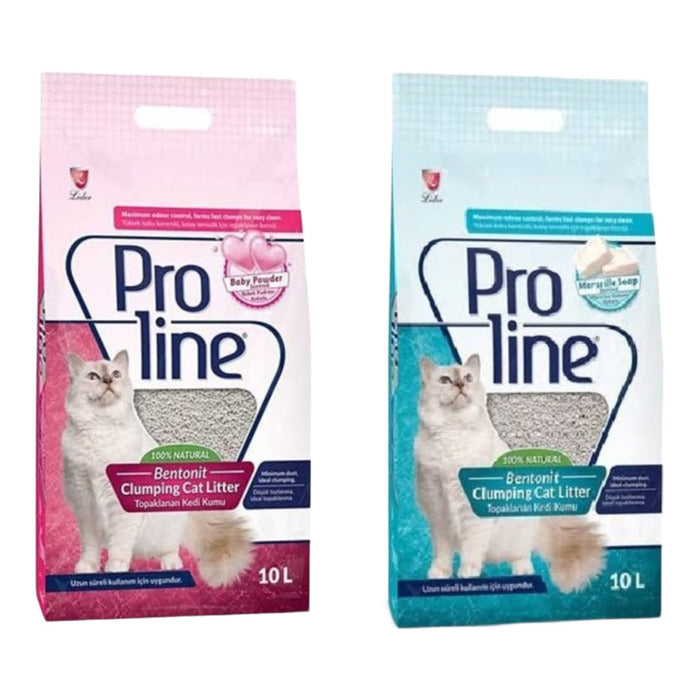 Proline Doğal Topaklanan Baby Powder Ve Marsilya Sabunlu Kedi Kumu 2x10 Lt