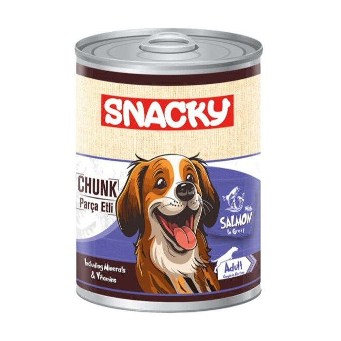 Snacky Chunk Gravy Soslu Somonlu Yetişkin Köpek Konserve Yaş Maması 400 Gr