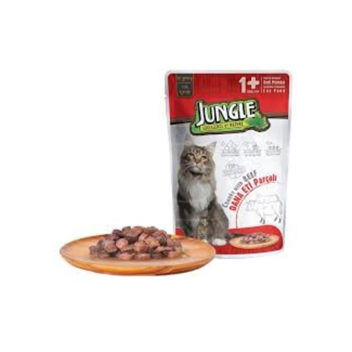 Jungle Mama Biftekli Jelli Kedi Yaş 100 Gr