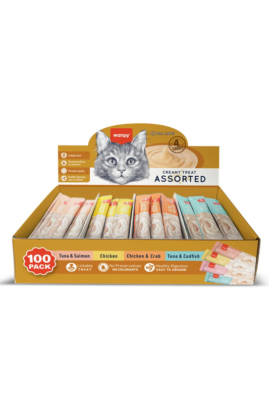 Karışık 4 Lezzet Krema Kedi Ödülü 100'lü