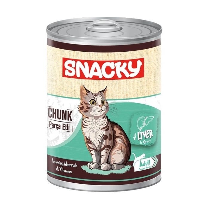 Snacky Yetişkin Kedi Konservesi Ciğerli 400 Gr