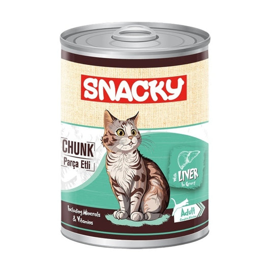 Snacky Yetişkin Kedi Konservesi Ciğerli 400 Gr